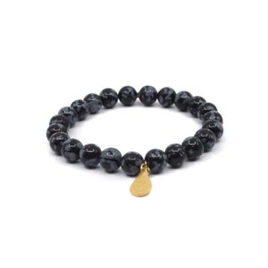Armkette Schneeflocken Obsidian